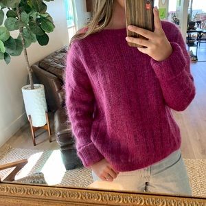 & Other Stories Purple Mohair Distressed Oversized Sweater M